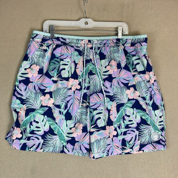 Chubbies Shorts Mens XXL Multicolor The Night Faunas Floral Swim Trunk Lined